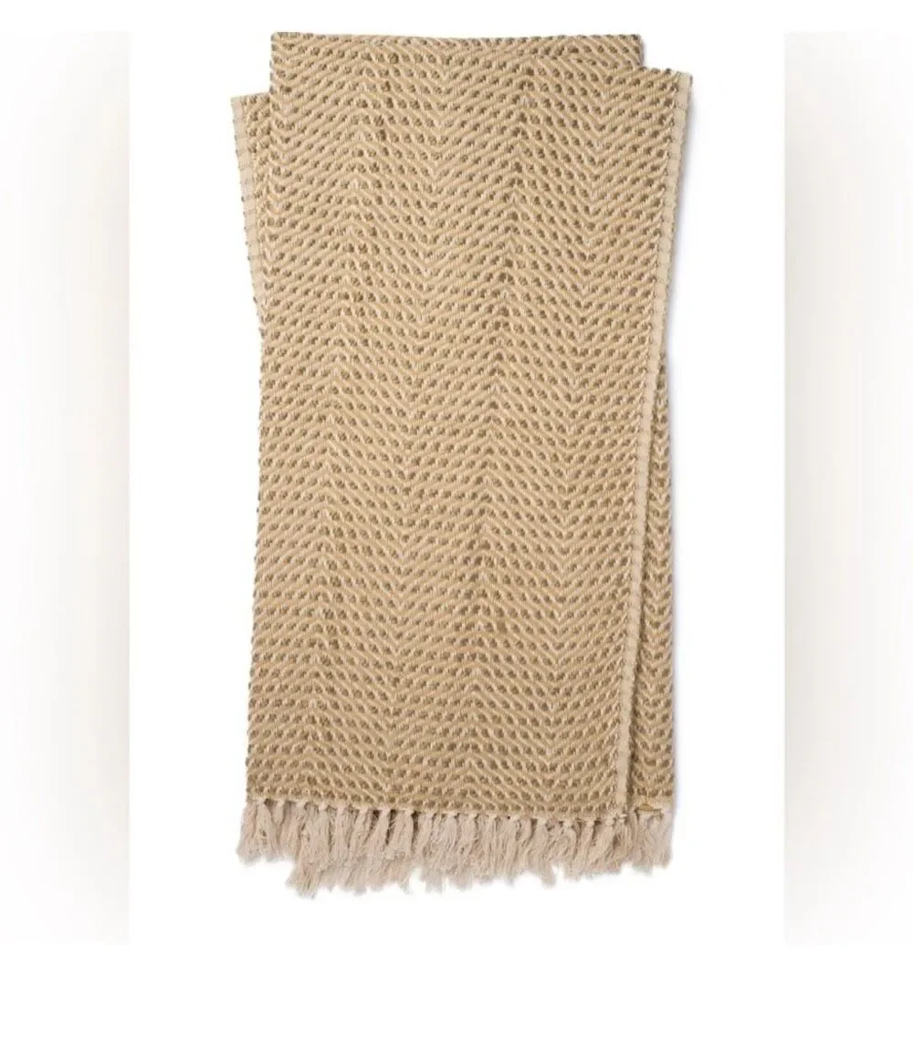 Loloi X Ed Ellen Degeneres $109 woven throw blanket CAMEL 50x60 NWT